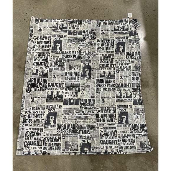 Pottery Barn Other - Pottery Barn Teen Harry Potter Daily Prophet Full Flat Sheet VGUC